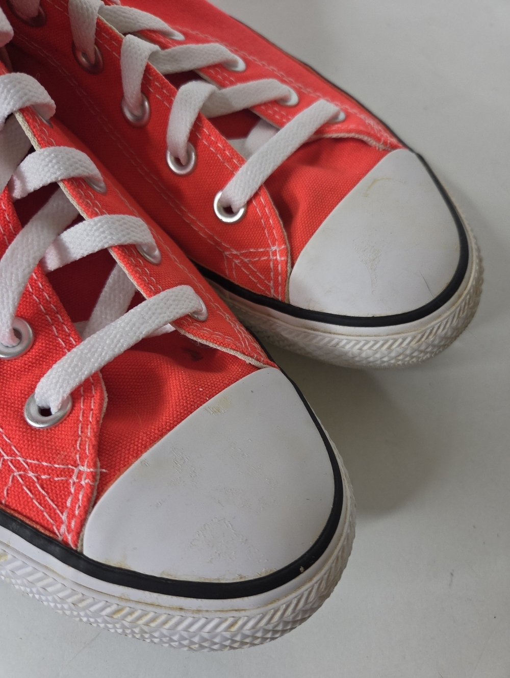 Converse Chuck Taylor All Star Orange High Top Sneakers Mens 9 Womens 11 - Picture 8 of 11